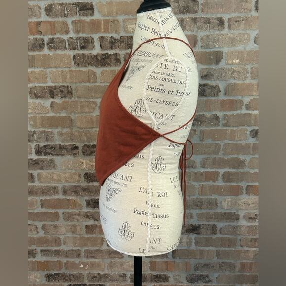 Revolve lovers and friends Waylon Halter Top in Copper Brown sz XS fall crop top - Picture 5 of 8